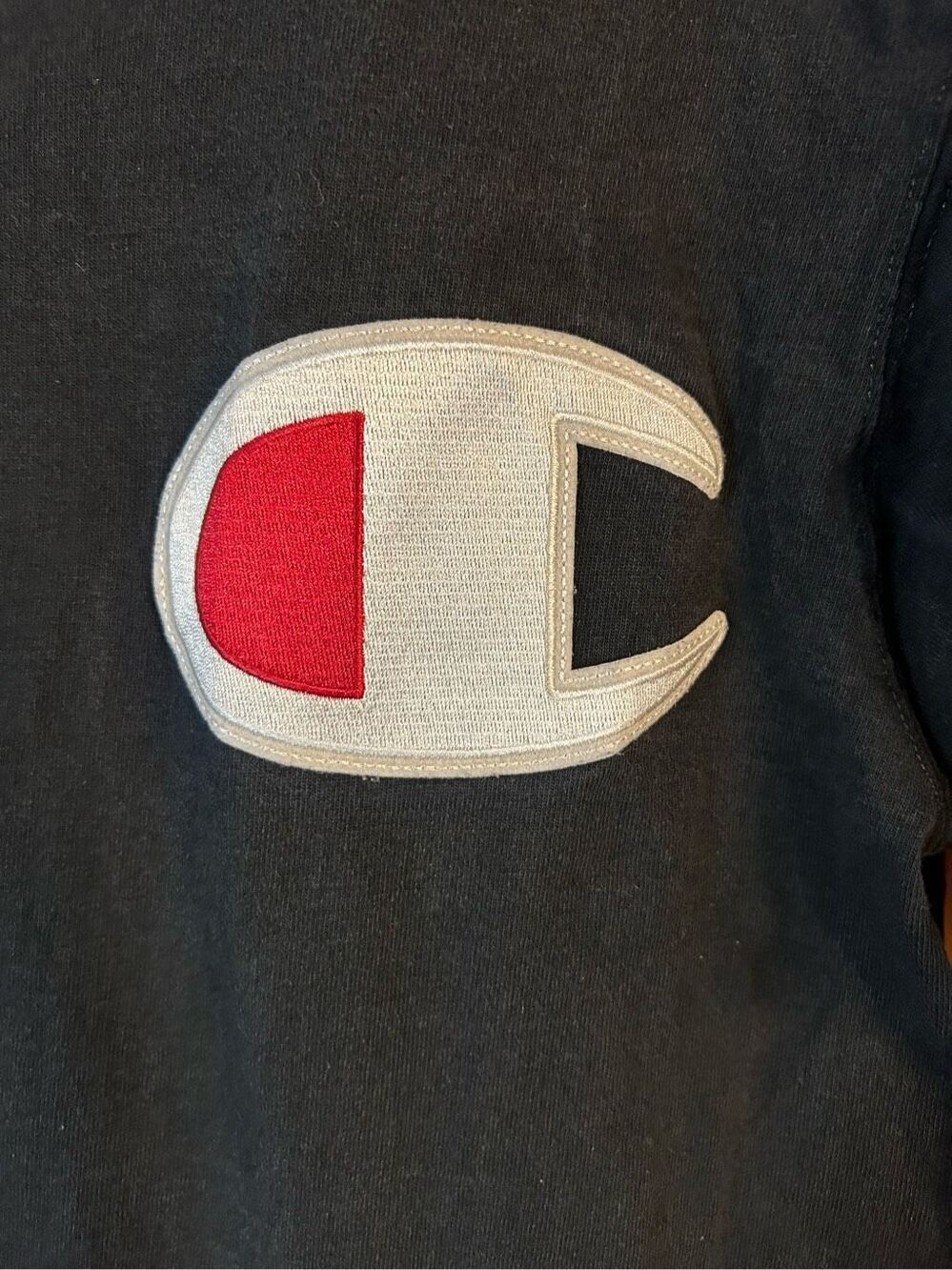 Vintage 90’s Champion Patch Black Shirt Size Medium Mens (0168) Read - Picture 2 of 7